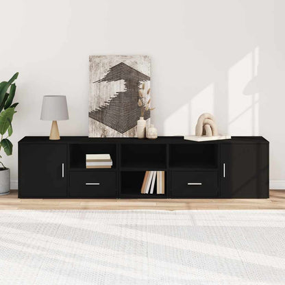 vidaXL Corner Cabinet Black 200x40x45 cm Engineered Wood