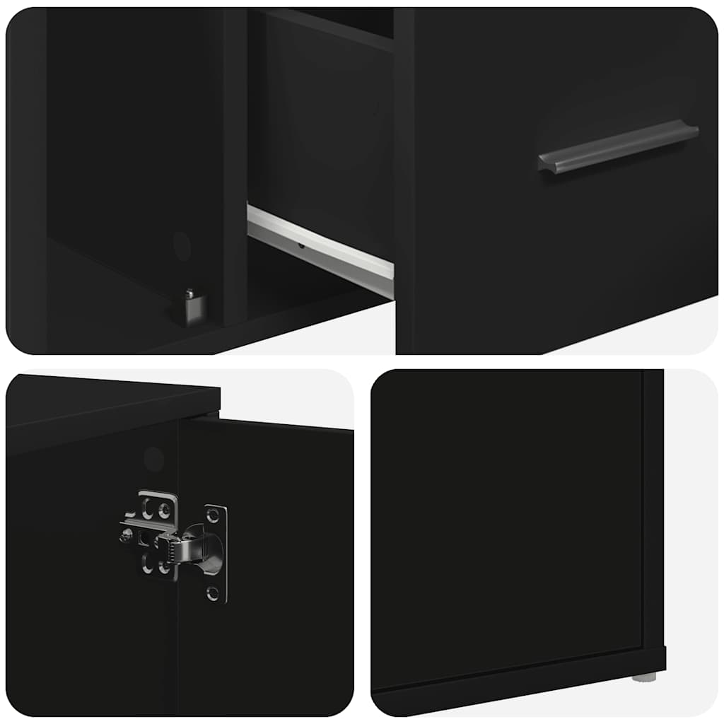 vidaXL Corner Cabinet Black 200x40x45 cm Engineered Wood