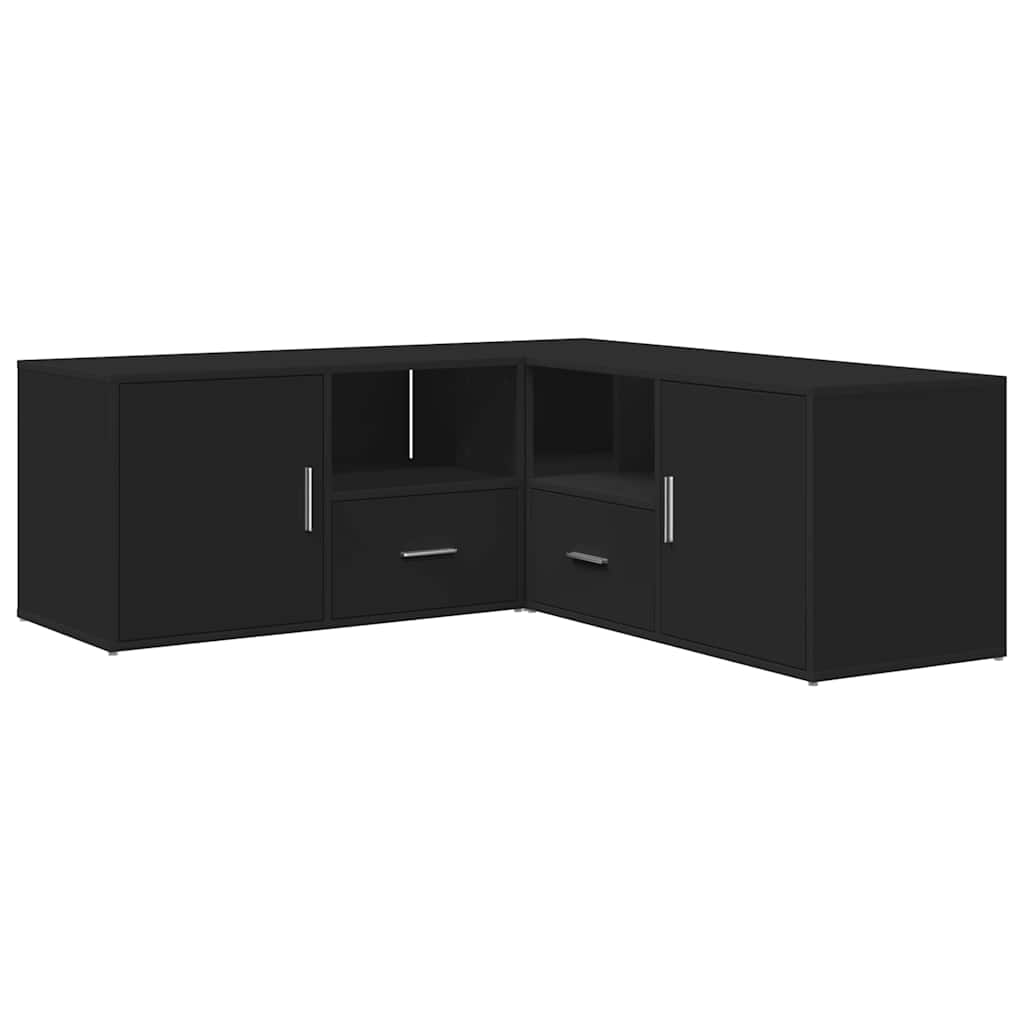 vidaXL Corner Cabinet Black 200x40x45 cm Engineered Wood