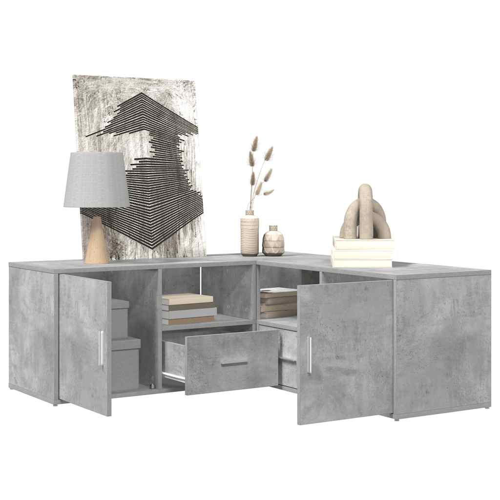 vidaXL Corner Cabinet Concrete Grey 200x40x45 cm Engineered Wood