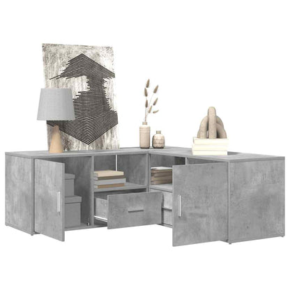 vidaXL Corner Cabinet Concrete Grey 200x40x45 cm Engineered Wood