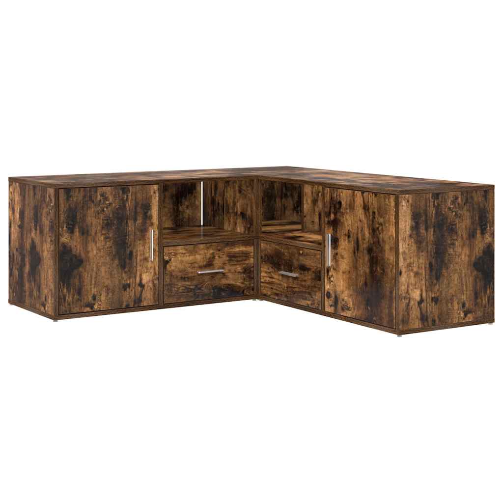vidaXL Corner Cabinet Smoked Oak 200x40x45 cm Engineered Wood