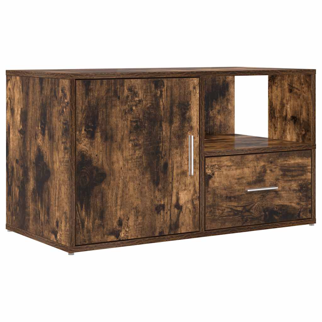vidaXL Corner Cabinet Smoked Oak 200x40x45 cm Engineered Wood
