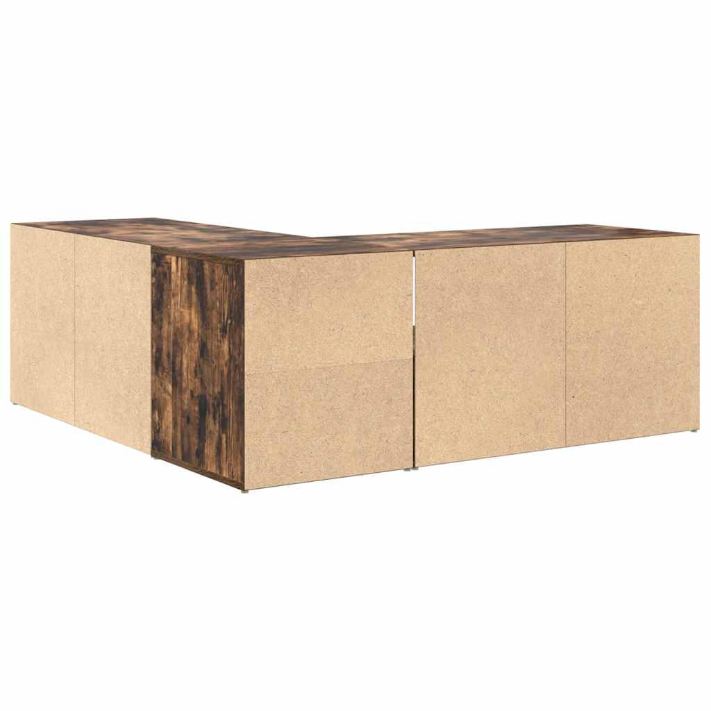 vidaXL Corner Cabinet Smoked Oak 200x40x45 cm Engineered Wood