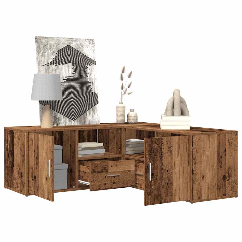 vidaXL Corner Cabinet Old Wood 200x40x45 cm Engineered Wood