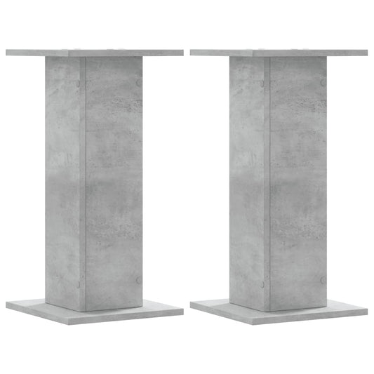 vidaXL Plant Stands 2 pcs Concrete Grey 30x30x60 cm Engineered Wood