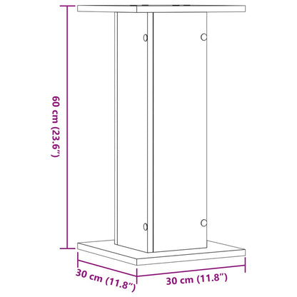 vidaXL Plant Stands 2 pcs Smoked Oak 30x30x60 cm Engineered Wood