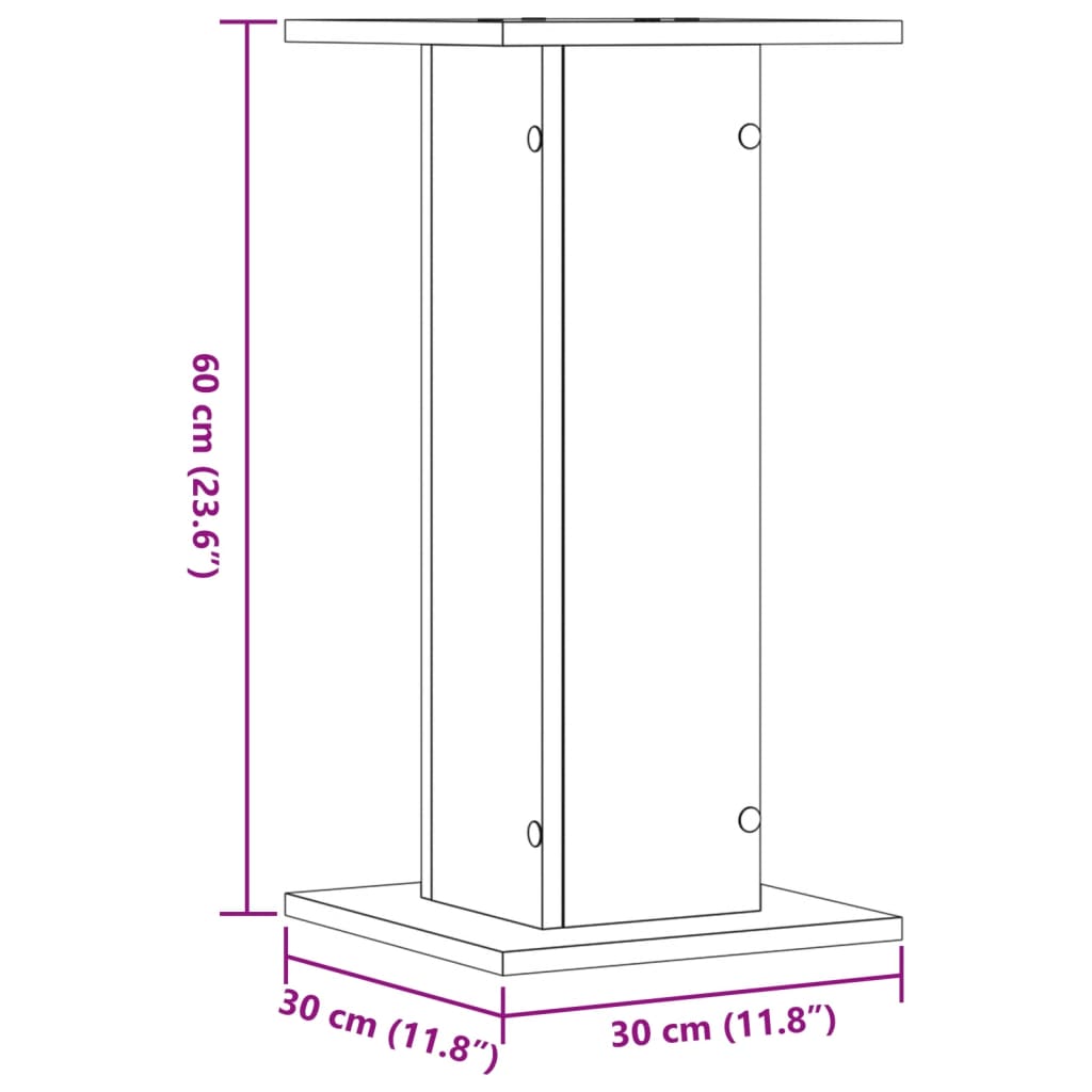 vidaXL Plant Stands 2 pcs Old Wood 30x30x60 cm Engineered Wood