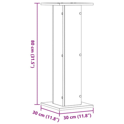 vidaXL Plant Stands 2 pcs Smoked Oak 30x30x80 cm Engineered Wood