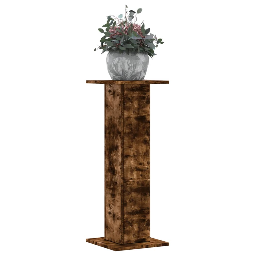 vidaXL Plant Stands 2 pcs Smoked Oak 30x30x80 cm Engineered Wood