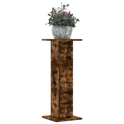 vidaXL Plant Stands 2 pcs Smoked Oak 30x30x80 cm Engineered Wood