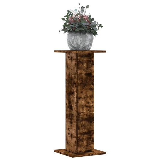 vidaXL Plant Stands 2 pcs Smoked Oak 30x30x80 cm Engineered Wood