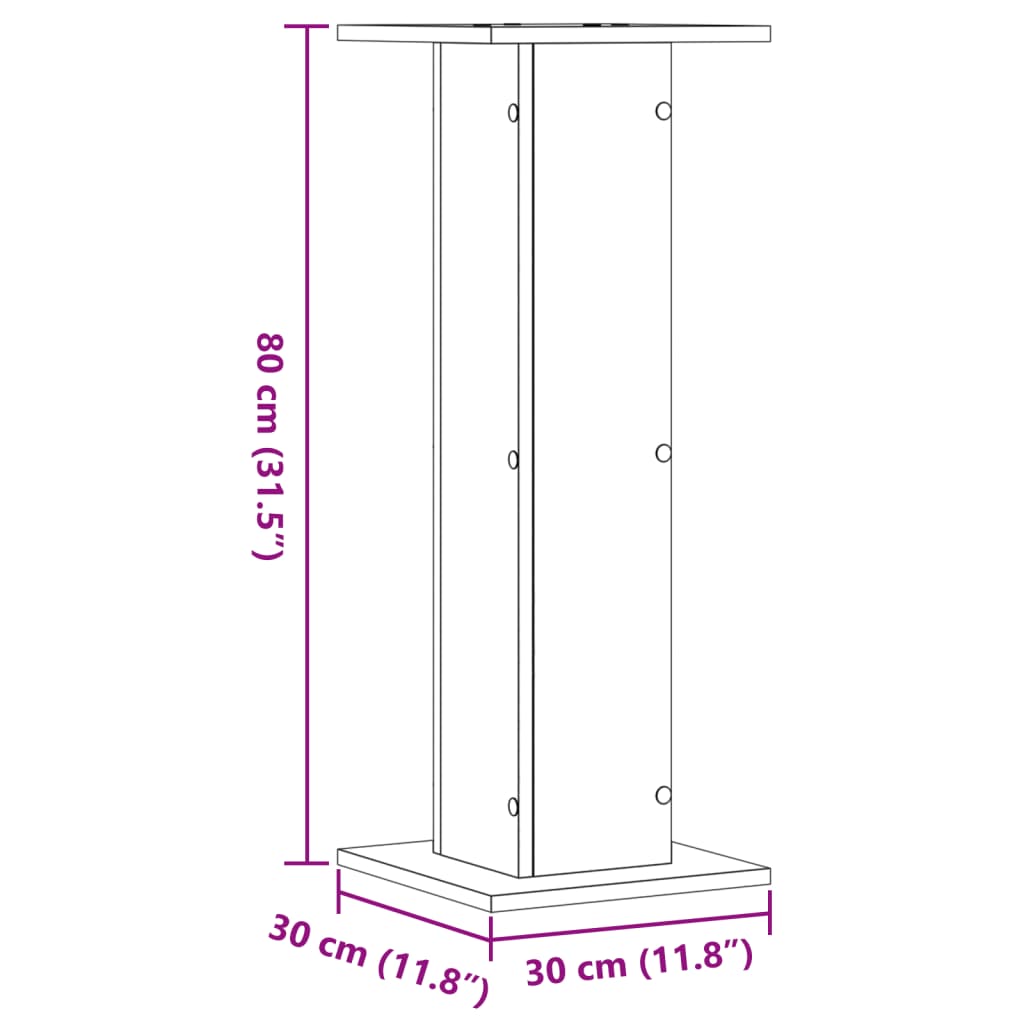 vidaXL Plant Stands 2 pcs Old Wood 30x30x80 cm Engineered Wood