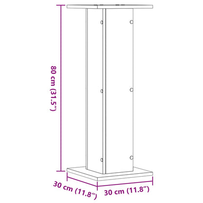 vidaXL Plant Stands 2 pcs Old Wood 30x30x80 cm Engineered Wood