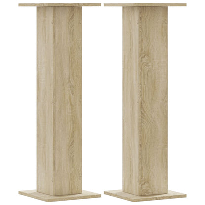 vidaXL Plant Stands 2 pcs Sonoma Oak 30x30x95 cm Engineered Wood