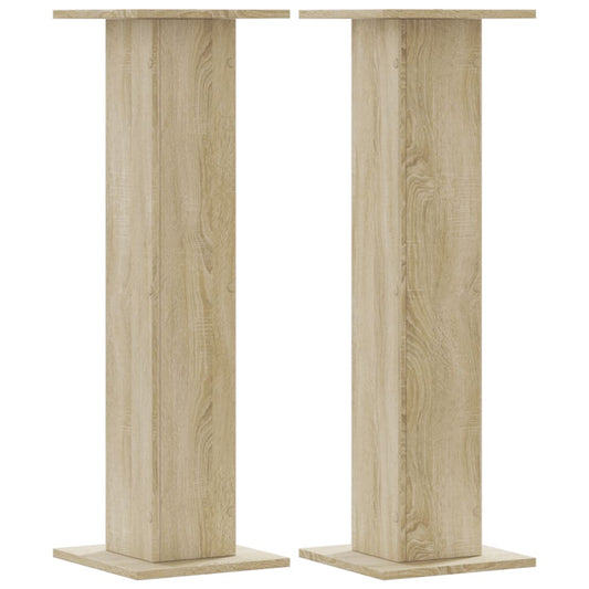 vidaXL Plant Stands 2 pcs Sonoma Oak 30x30x95 cm Engineered Wood