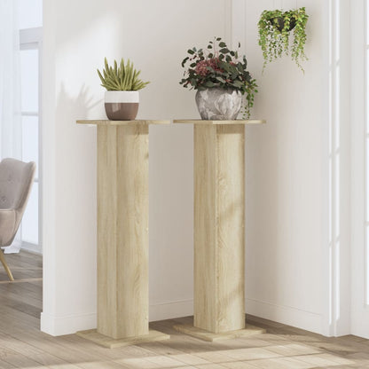 vidaXL Plant Stands 2 pcs Sonoma Oak 30x30x95 cm Engineered Wood