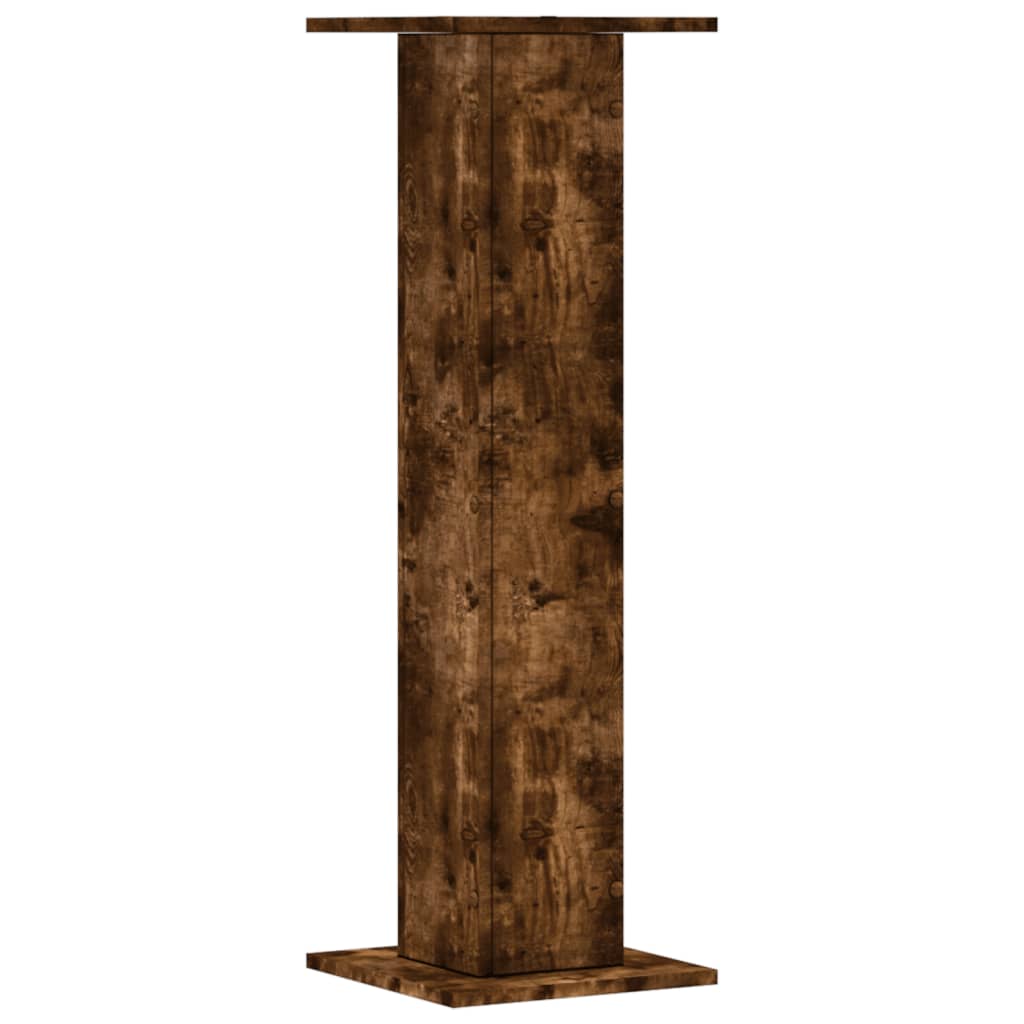 vidaXL Plant Stands 2 pcs Smoked Oak 30x30x95 cm Engineered Wood