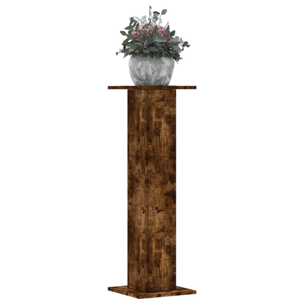 vidaXL Plant Stands 2 pcs Smoked Oak 30x30x95 cm Engineered Wood