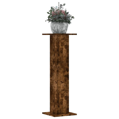vidaXL Plant Stands 2 pcs Smoked Oak 30x30x95 cm Engineered Wood