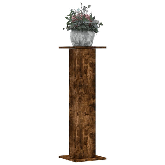 vidaXL Plant Stands 2 pcs Smoked Oak 30x30x95 cm Engineered Wood