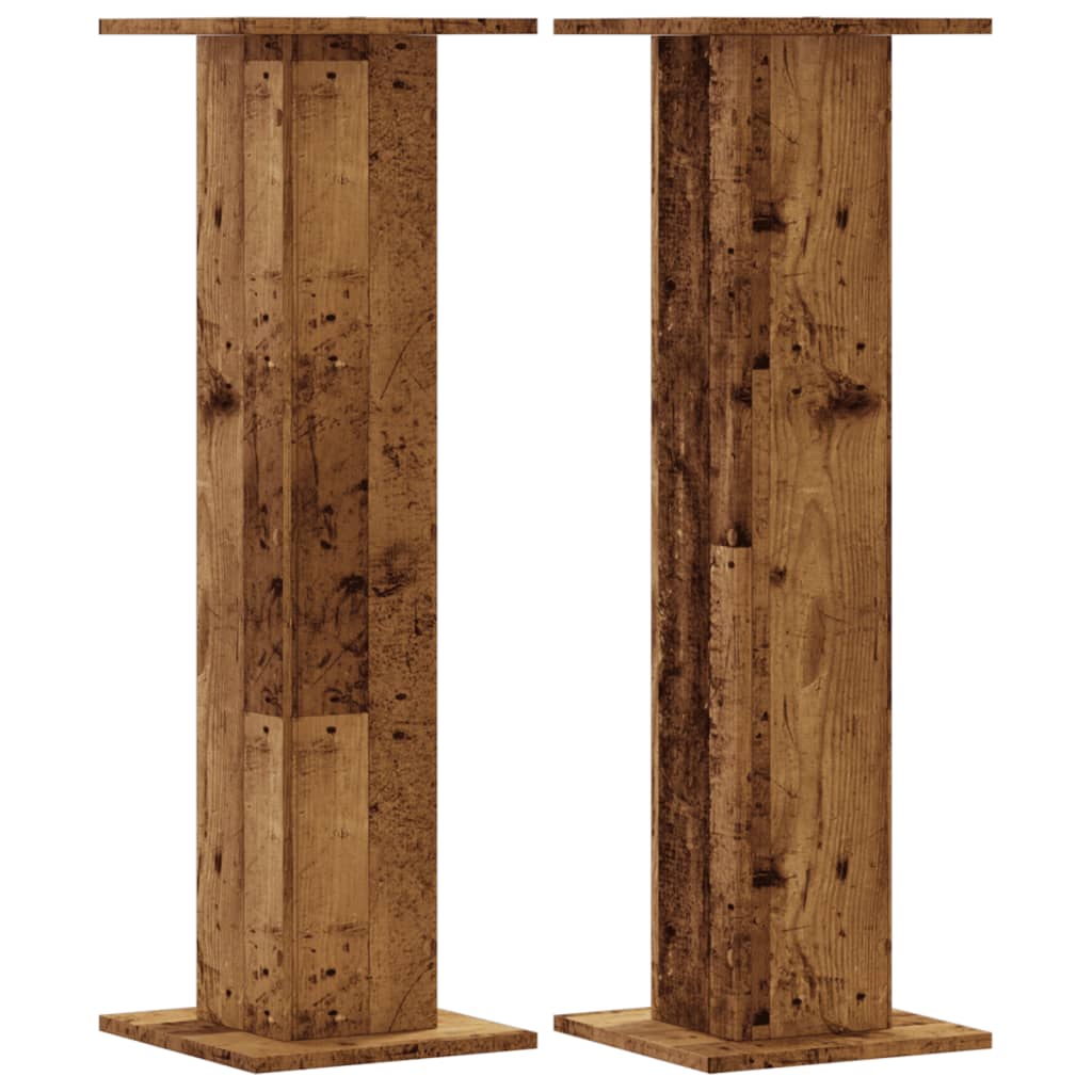 vidaXL Plant Stands 2 pcs Old Wood 30x30x95 cm Engineered Wood