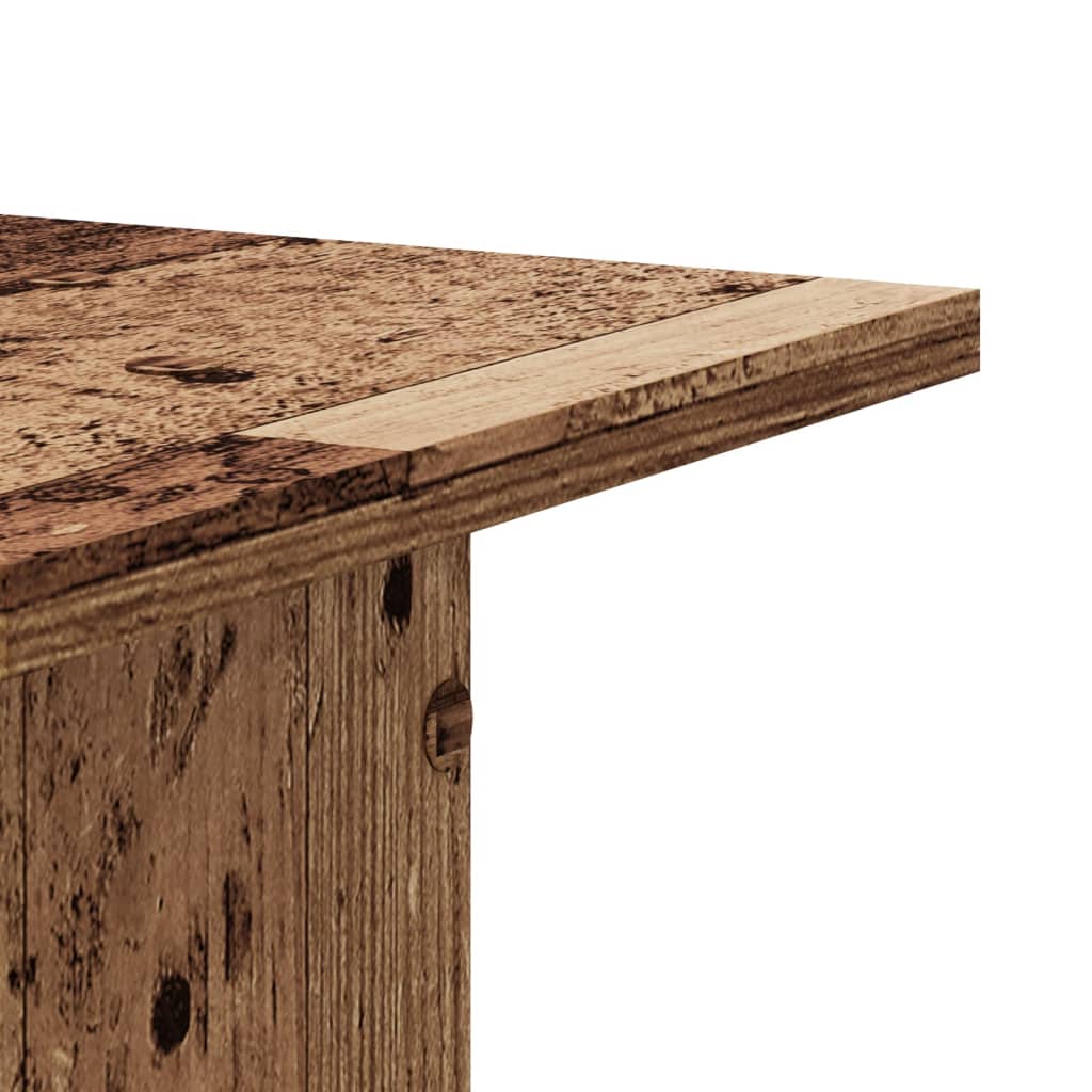 vidaXL Plant Stands 2 pcs Old Wood 30x30x95 cm Engineered Wood