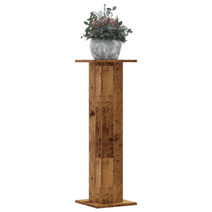 vidaXL Plant Stands 2 pcs Old Wood 30x30x95 cm Engineered Wood