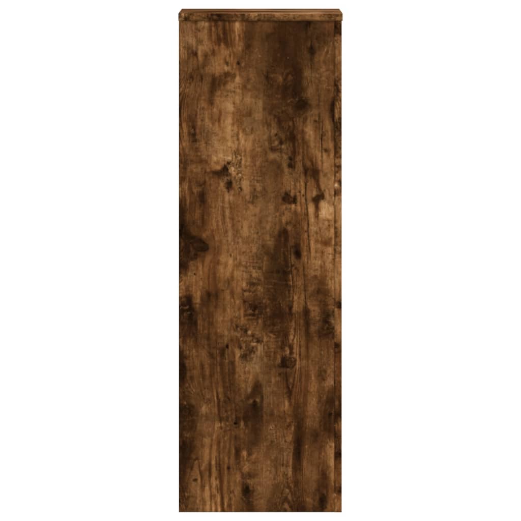 vidaXL Plant Stands 2 pcs Smoked Oak 33x33x100 cm Engineered Wood