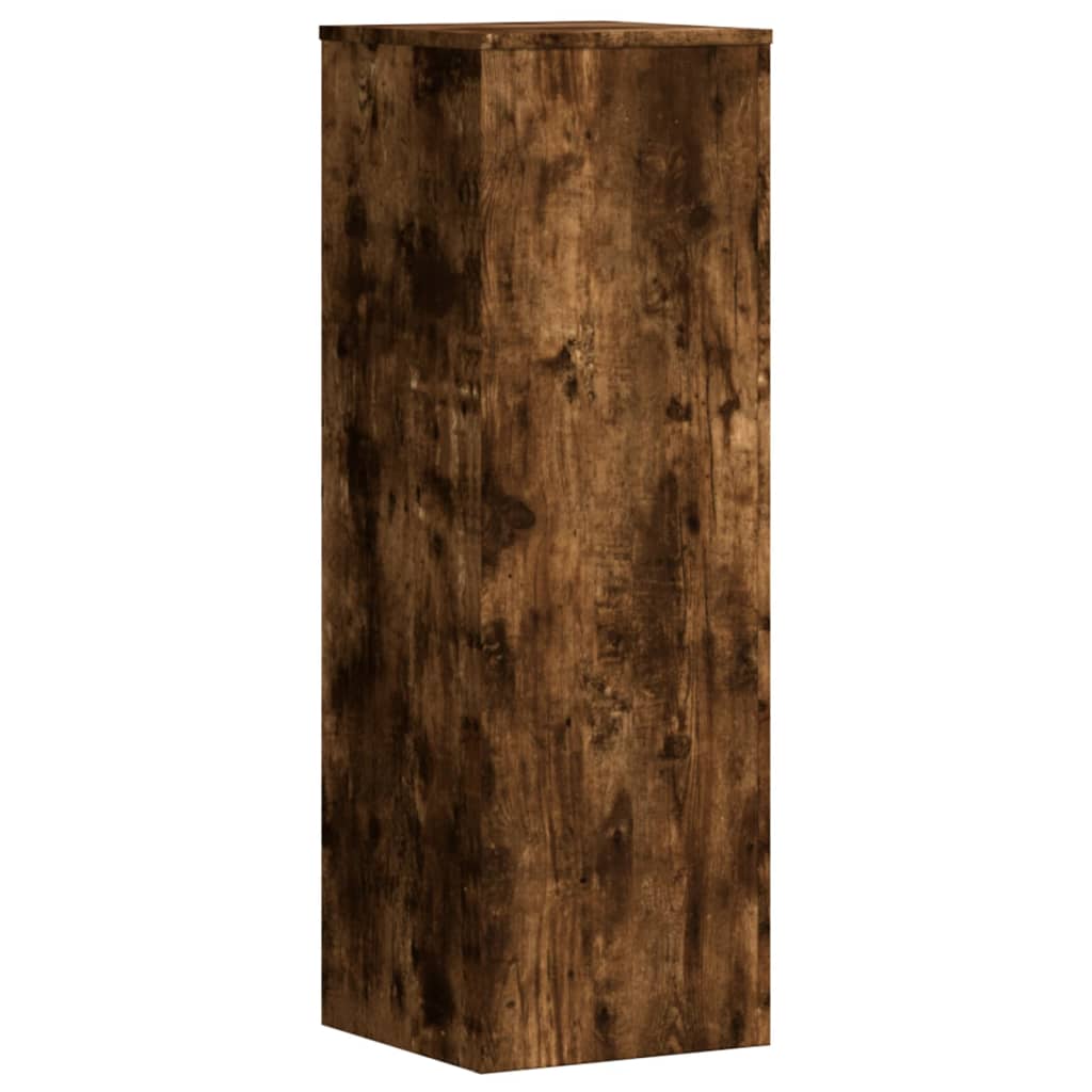 vidaXL Plant Stands 2 pcs Smoked Oak 33x33x100 cm Engineered Wood