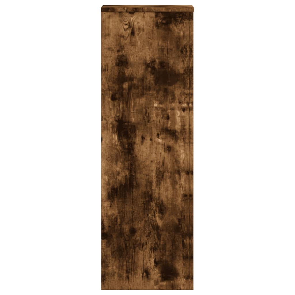 vidaXL Plant Stands 2 pcs Smoked Oak 33x33x100 cm Engineered Wood
