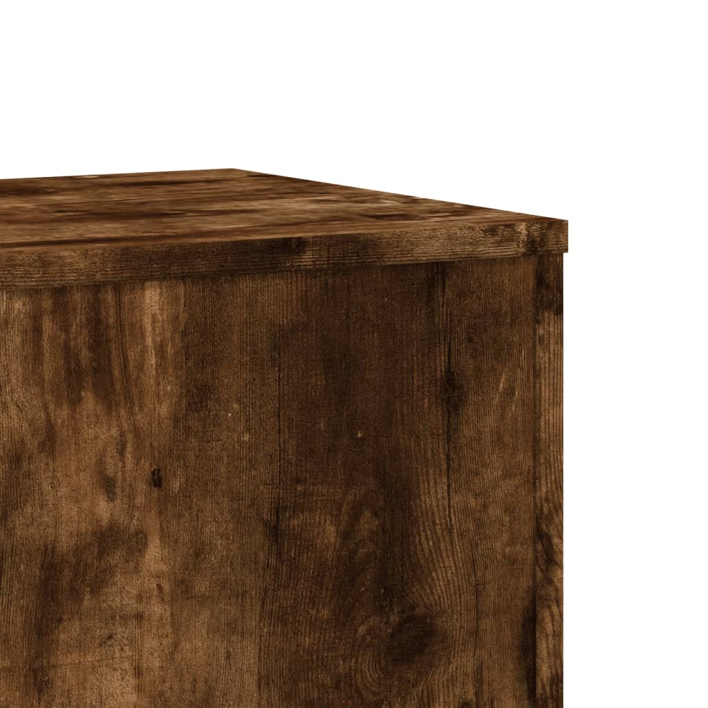 vidaXL Plant Stands 2 pcs Smoked Oak 33x33x100 cm Engineered Wood