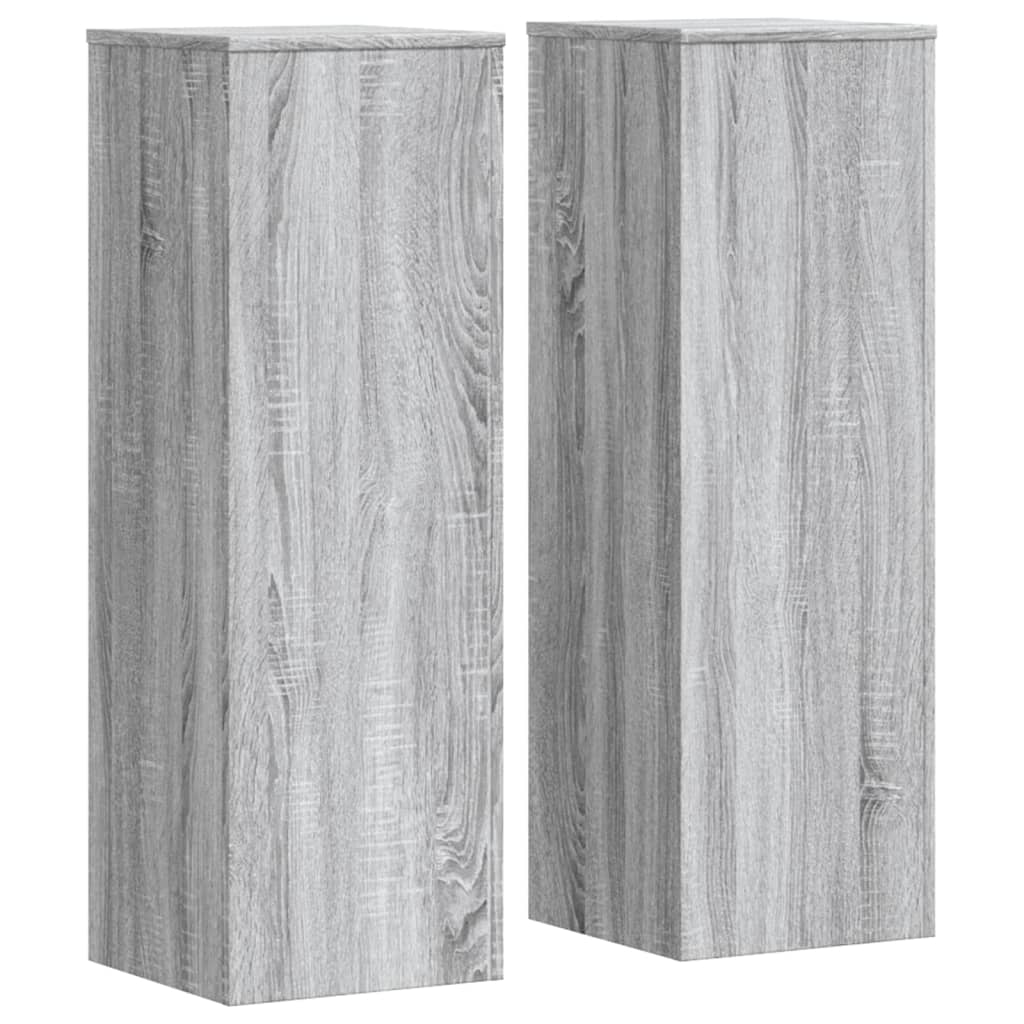 vidaXL Plant Stands 2 pcs Grey Sonoma 33x33x100 cm Engineered Wood