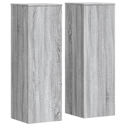 vidaXL Plant Stands 2 pcs Grey Sonoma 33x33x100 cm Engineered Wood