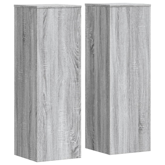 vidaXL Plant Stands 2 pcs Grey Sonoma 33x33x100 cm Engineered Wood