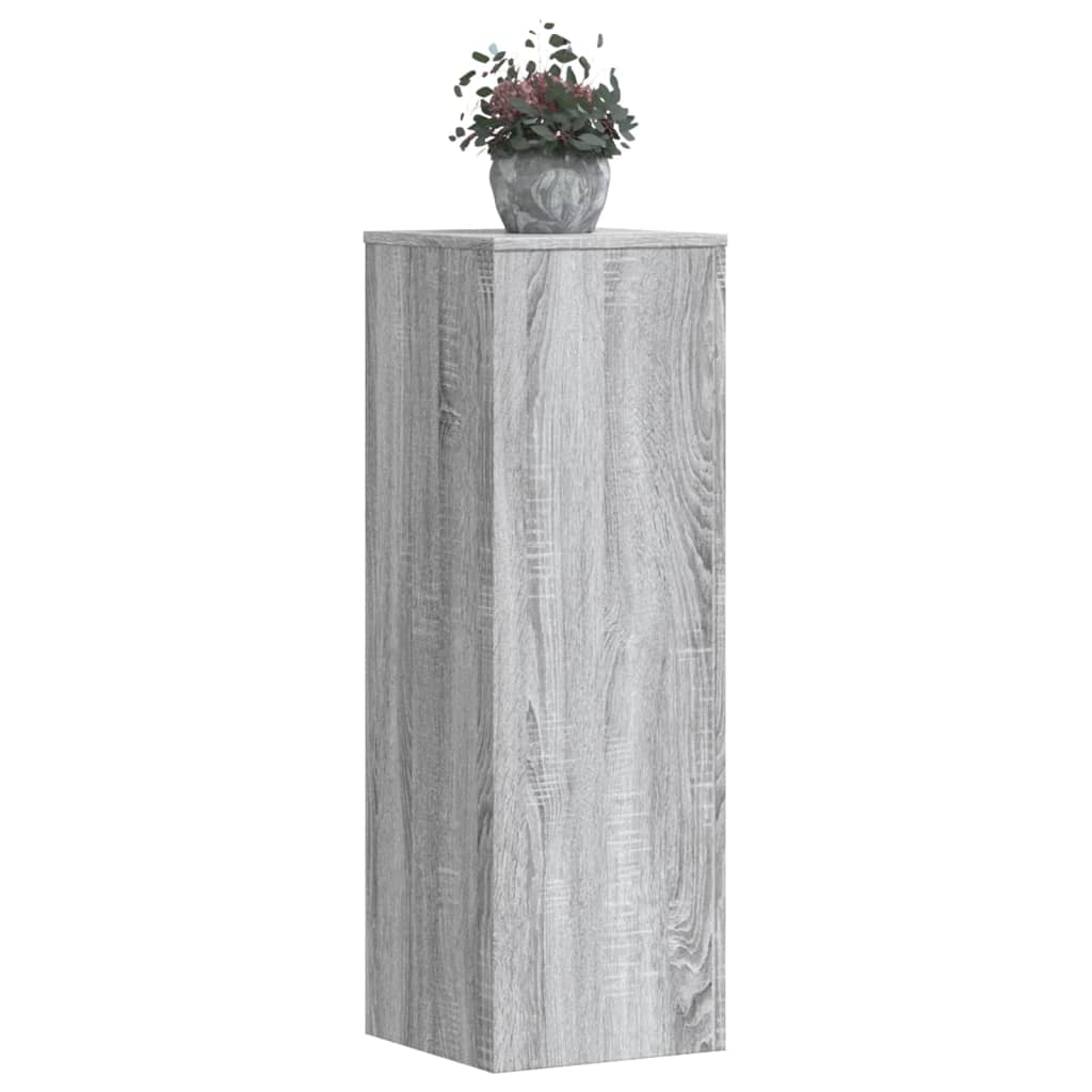 vidaXL Plant Stands 2 pcs Grey Sonoma 33x33x100 cm Engineered Wood