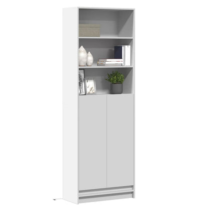 vidaXL Highboard with LED White 69x32,5x200 cm Engineered Wood