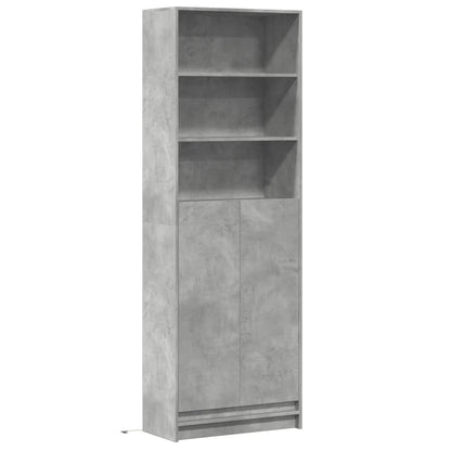 vidaXL Highboard with LED Concrete Grey 69x32,5x200 cm Engineered Wood