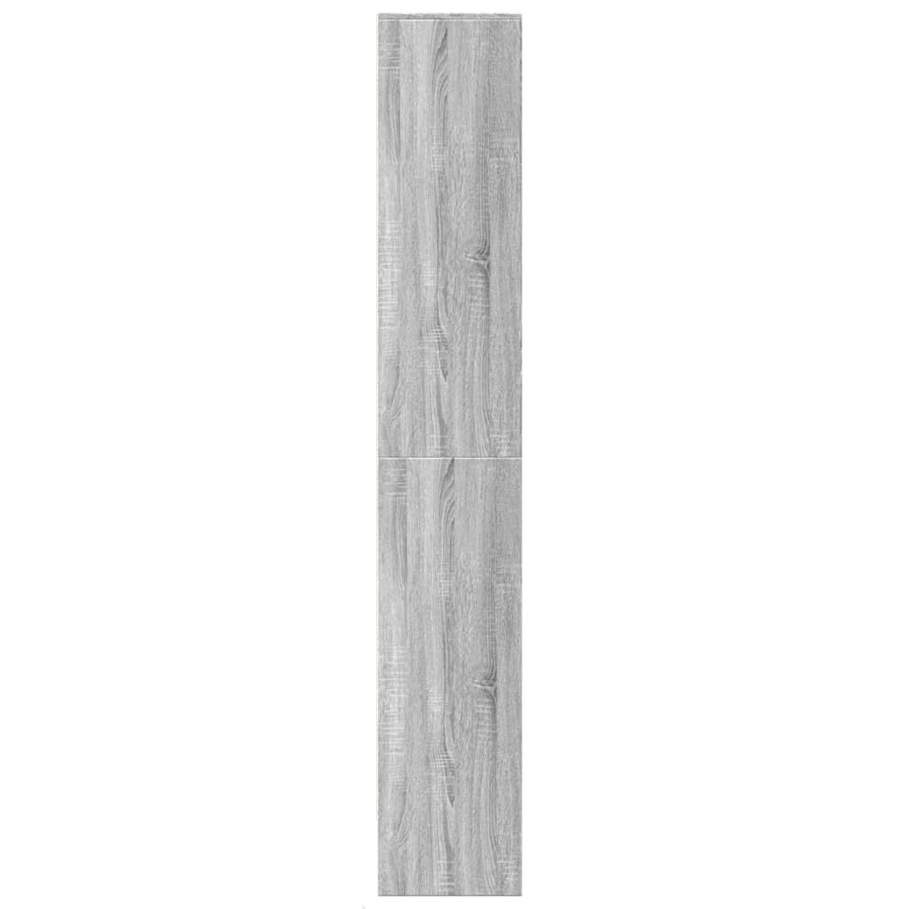 vidaXL Highboard with LED Grey Sonoma 69x32.5x200 cm Engineered Wood
