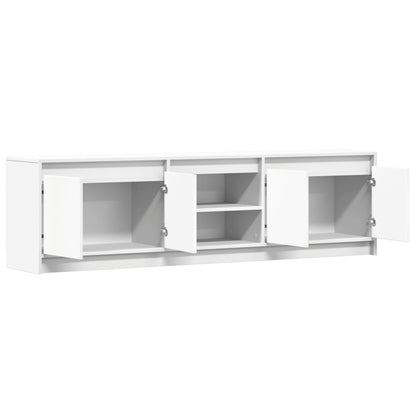vidaXL TV Cabinet with LED White 180x34x50 cm Engineered Wood