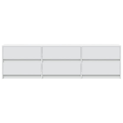 vidaXL TV Cabinet with LED White 180x34x50 cm Engineered Wood