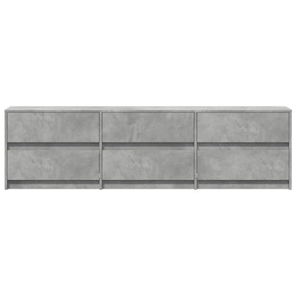 vidaXL TV Cabinet with LED Concrete Grey 180x34x50 cm Engineered Wood