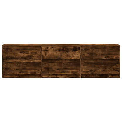 vidaXL TV Cabinet with LED Smoked Oak 180x34x50 cm Engineered Wood