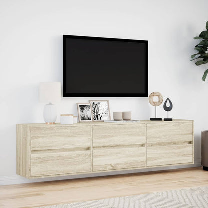 vidaXL TV Wall Cabinet with LED Sonoma Oak 180x31x45 cm