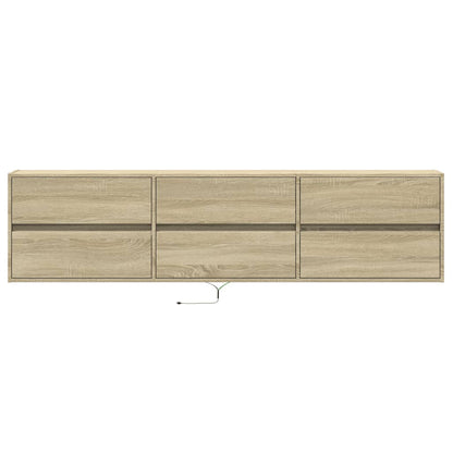 vidaXL TV Wall Cabinet with LED Sonoma Oak 180x31x45 cm
