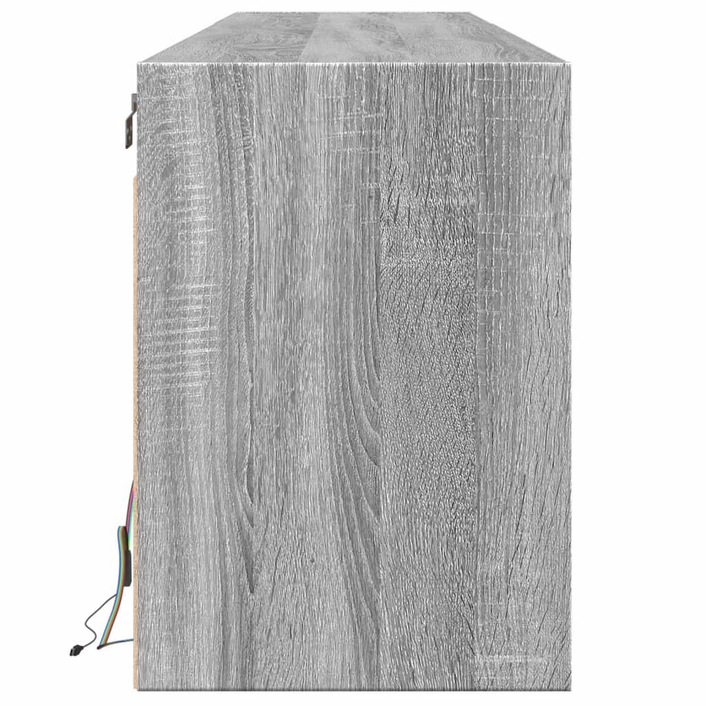 vidaXL TV Wall Cabinet with LED Grey Sonoma 180x31x45 cm