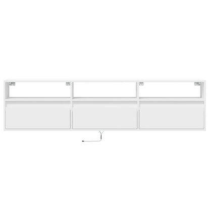 vidaXL TV Wall Cabinet with LED White 180x31x45 cm