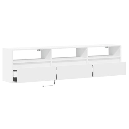 vidaXL TV Wall Cabinet with LED White 180x31x45 cm