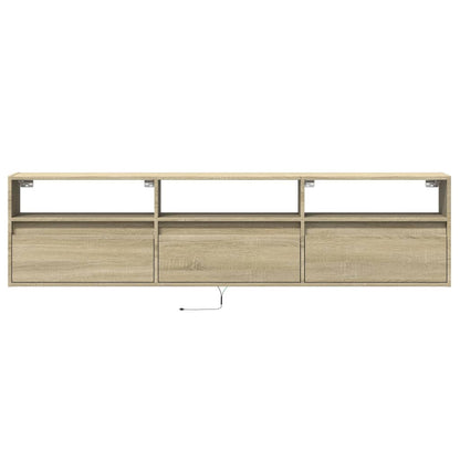 vidaXL TV Wall Cabinet with LED Sonoma Oak 180x31x45 cm