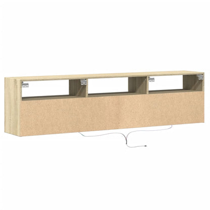 vidaXL TV Wall Cabinet with LED Sonoma Oak 180x31x45 cm
